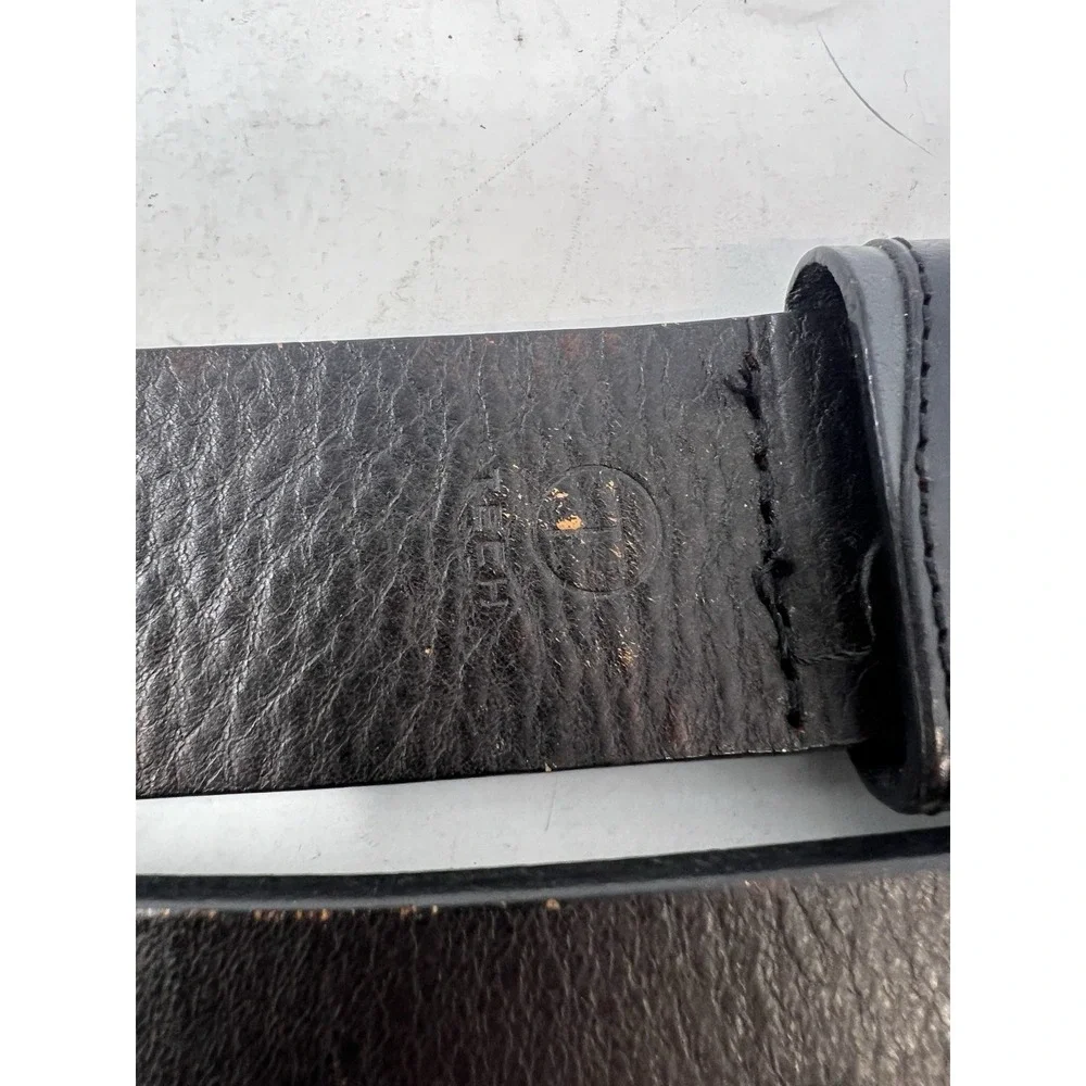 Tumi T-Tech SUPER Dark Chocolate Leather Belt Mens size‎ 36-40 Grunge Chunky